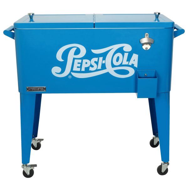 Permasteel 80 QT Pepsi Rolling Patio Cooler