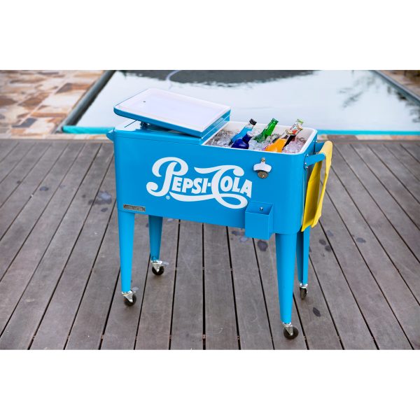 Permasteel 80 QT Pepsi Rolling Patio Cooler - Image 9
