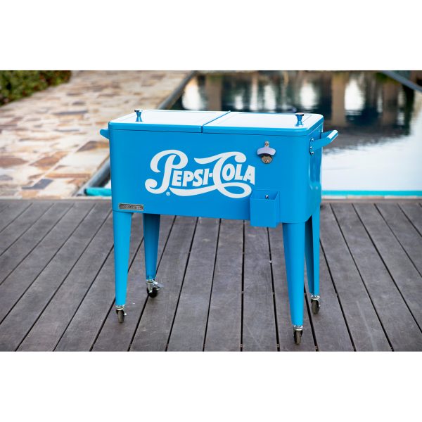 Permasteel 80 QT Pepsi Rolling Patio Cooler - Image 8