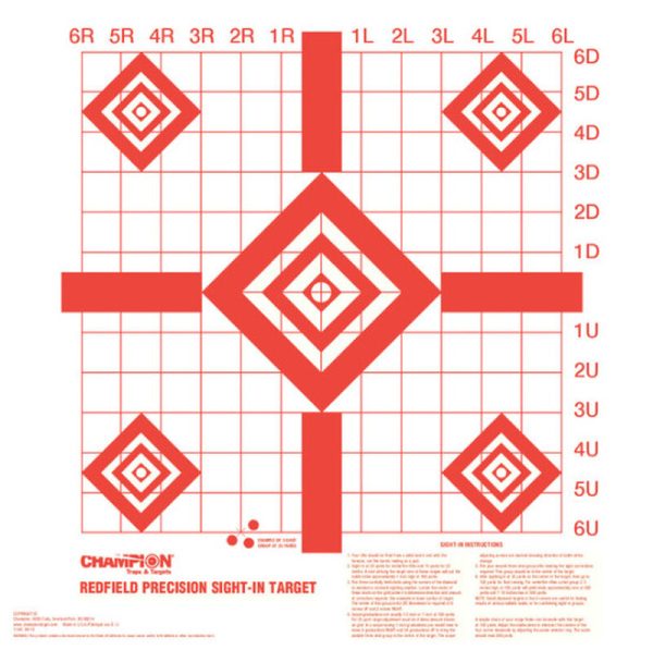 Champion Target Refield Sight-In Targets - 1oo Pack
