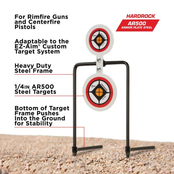 EZ Aim Hardrock AR500 Round Spinner Targets & Stand - Image 3