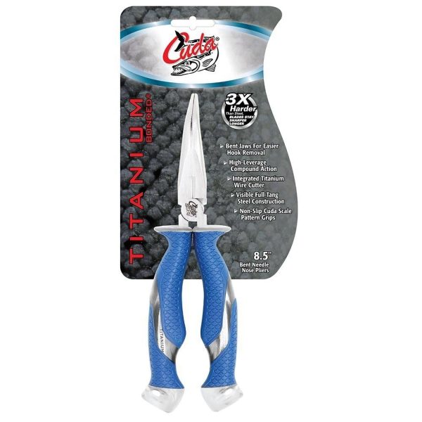 Cuda 8.5" Titanium Bonded Bent Needle Nose Pliers
