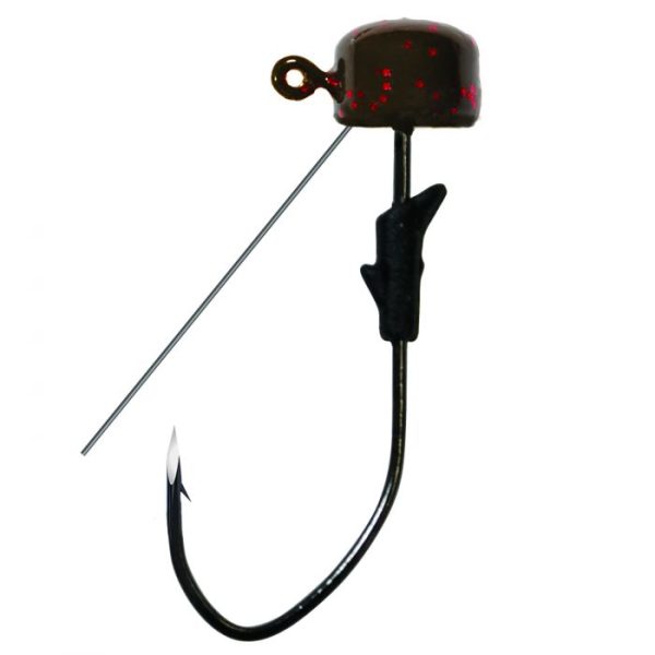 TKNJ - TKNJW Tungsten Pro-V Finesse Jig - Weedless, 1, 1/15 oz, Green Pumpkin/Red Flake