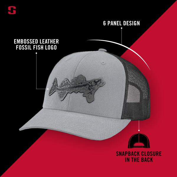 Fossil Fish Patch Trucker Cap - Heather Grey - Image 4