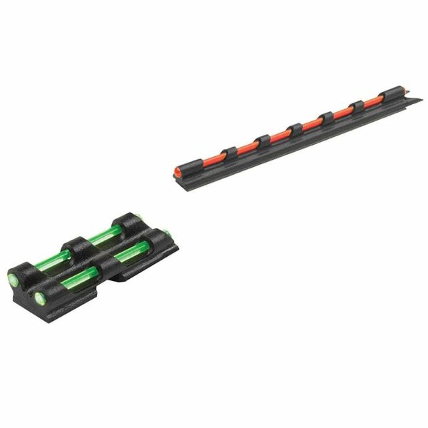 TruGlo TG94 Gobble Dot Universal Front & Rear Fiber Shotgun Sights, Front Red, Rear Green