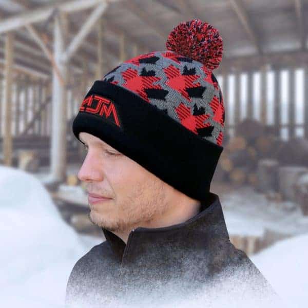 Cuff Toque Maple Leaf - Black/Slate/Red - Image 2