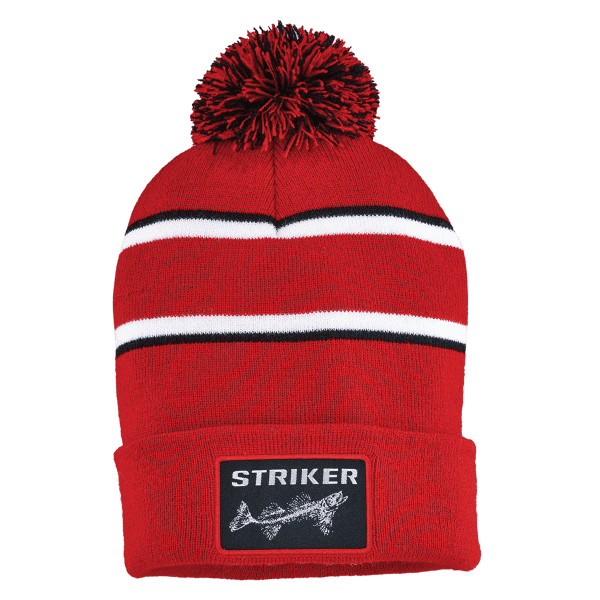 Striped Pom Hat - Red