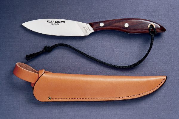 The D.H. Russell Canadian Belt Knife - Stainless Steel, Natural Rosewood, Flat Grind