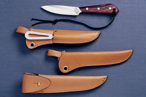 The D.H. Russell Boat Knife #3 - Wine Xtra Resinwood, Flat Grind Stainless