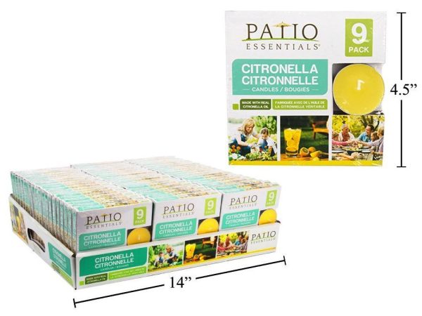 Citronella Tea Light Candles - 9 Pack