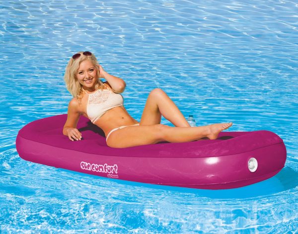 Sun Comfort Cool Suede Pool Lounge - Raspberry - Image 2