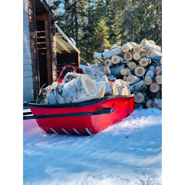 Trek 75 Sport Utility Sled - Runners, Tow Hitch & Cover, Red - Image 3