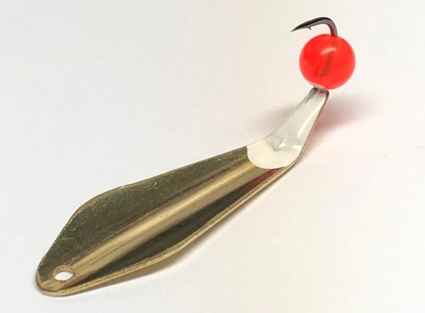 Brass Diamond Top Slab Grabber - Salmon Egg Orange, 2", 8mm