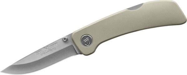 Gerber 39 Series Lockback Folding Knife - 3" Polished Blade, Gold Zinc Handles