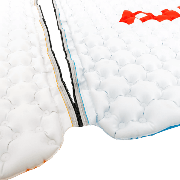 Example close up shot of two Air Island Floats zippered together