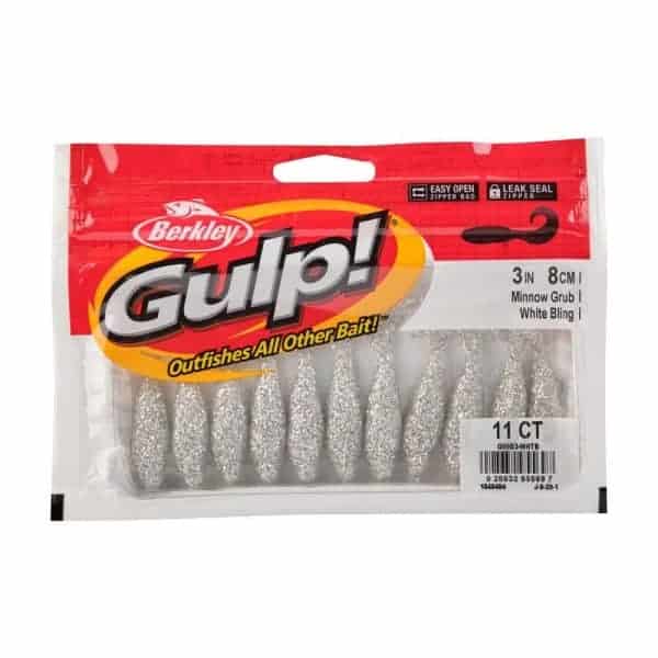 Gulp!® Minnow Grub - White Bling, 3" - Image 4