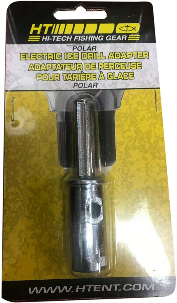 The adapter still in the electric ice drill packaging