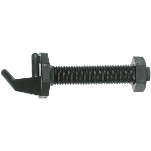 close up of a quiet track arrow rest right handed with a nut