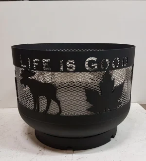 Standard Size Carved Fire Pit - Life is Good