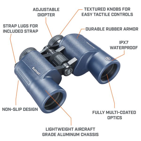 H2O 12x42 Waterproof Porro Binoculars Detail