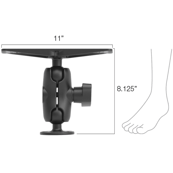 RAM® Large Marine Electronics Mount Dimensions