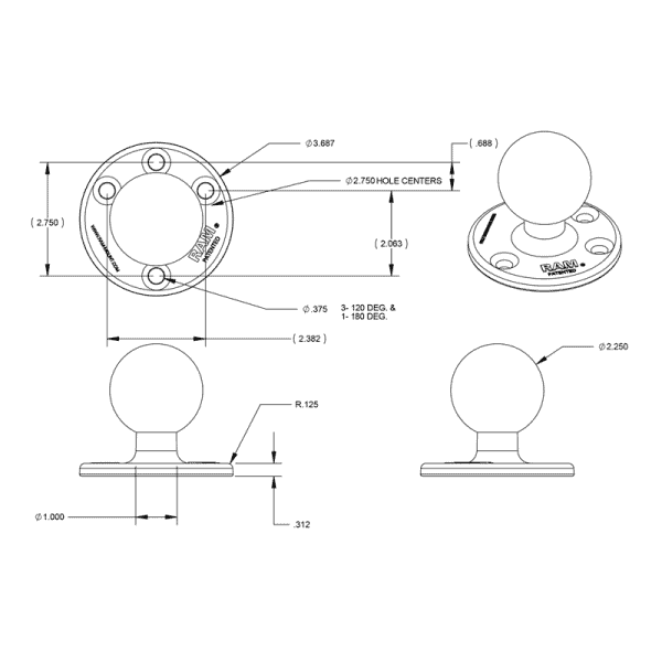 Large Round Plate with Ball Hole Pattern