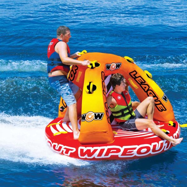 Wipeout Standing Towable Back Action Shot