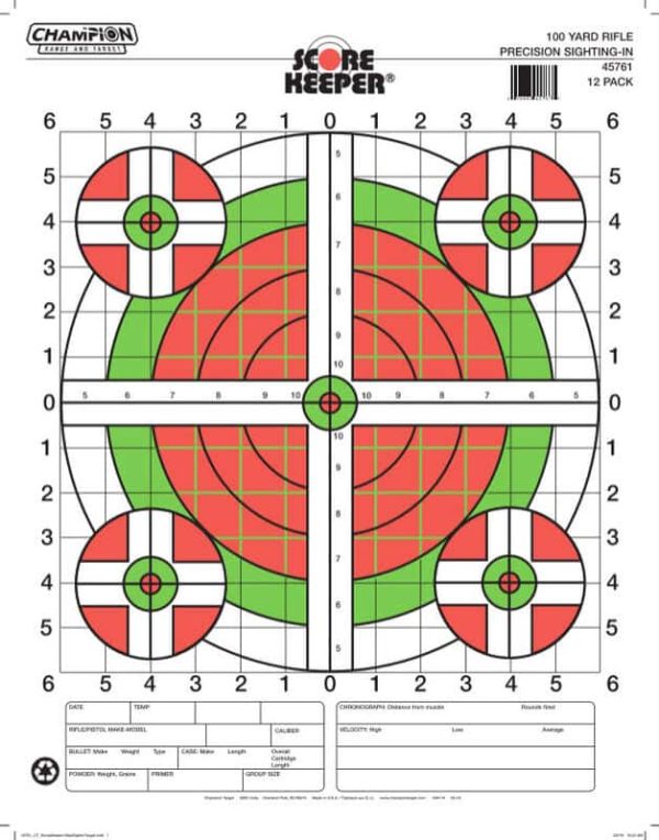 Score Keeper® Fluorescent Orange & Green Bull Targets - 100 Yd. Rifle Sight-In