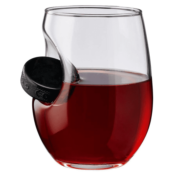 SlapShot™ Hockey Puck Wine Glass- 15oz