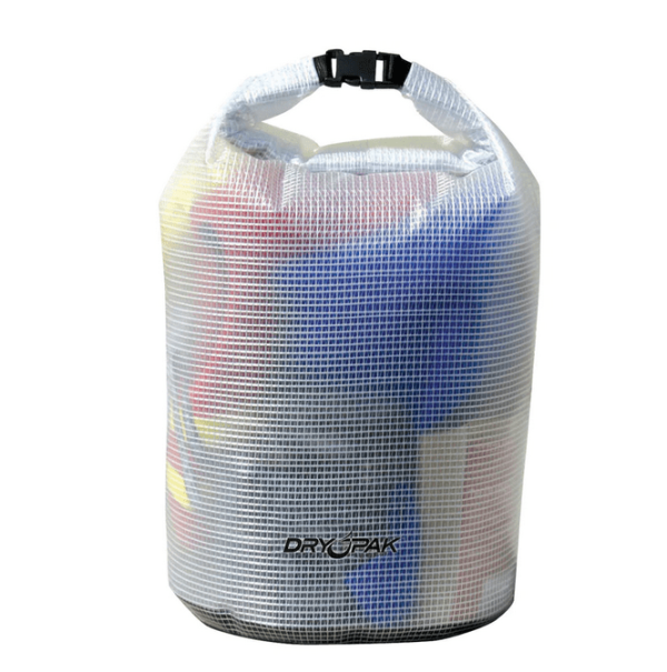 RollTop Dry Bag - Mesh Reinforced Clear, 9.5x16"