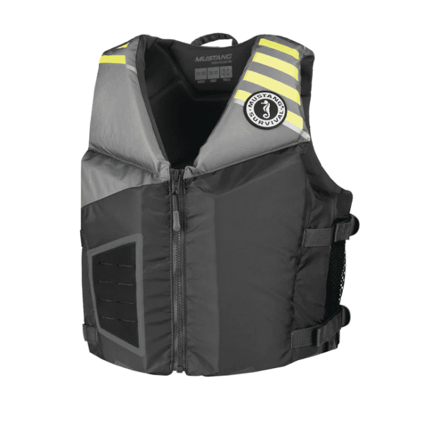 Young Adult Rev Foam Vest - Gray-Lt Gray-Fluorescent Yellow, 88 lbs-110 lbs (Copy)