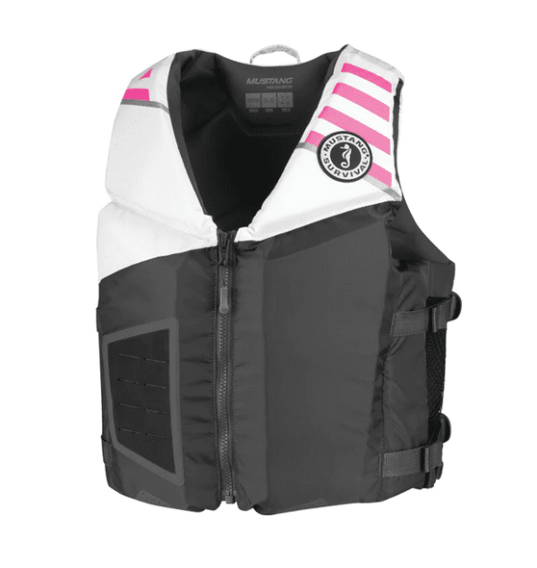 Young Adult Rev Foam Vest - Gray-Lt Gray-Fluorescent Yellow, 88 lbs-110 lbs (Copy) - Image 2