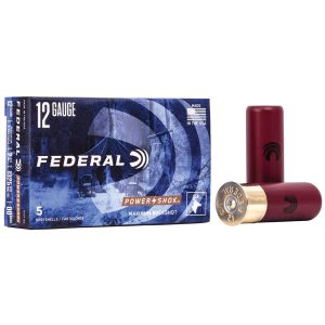 Federal Power-Shok Ammo 12 Gauge 2-3/4" Buffered 00 Buckshot 9 Pellets F127-00 - Box Of 5
