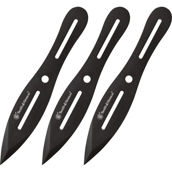 Smith & Wesson Bullseye Throwing Knives, Black, 8", 3pc