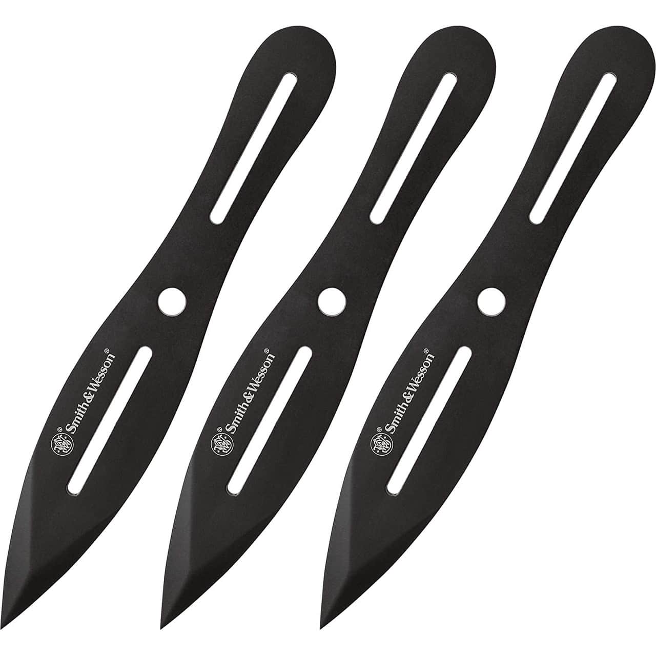 Smith & Wesson Bullseye Throwing Knives, Black, 8", 3pc 1 Smith & Wesson Bullseye Throwing Knives, Black, 8", 3pc