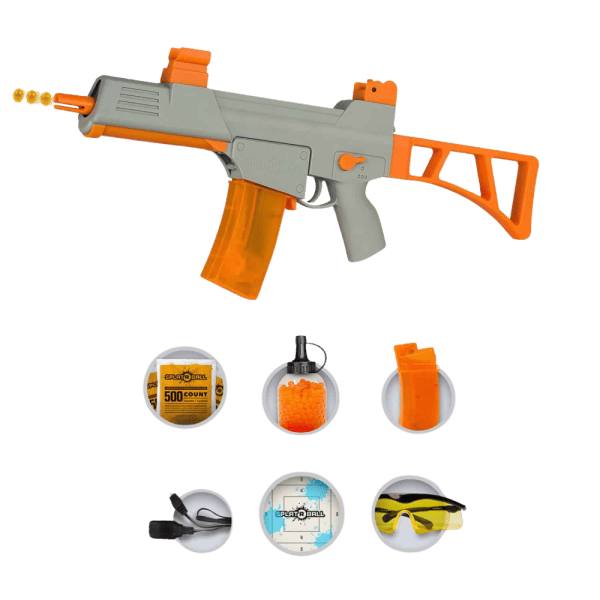 SplatRBall Gun SRB400 Kit - Soft Water Bead Blaster, Orange/Grey