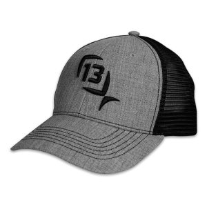 13 Fishing Curved Brim Snapback Ballcap Grey