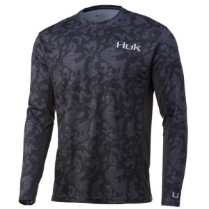 HUK Icon X Running Lakes Long Sleeve Shirt Volcanic Ash