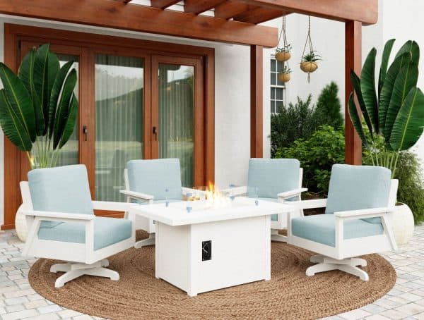 CR Plastics 48 in Rectangular Fire Table