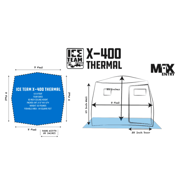 Clam Outdoors X-400 Thermal Hub Ice Team