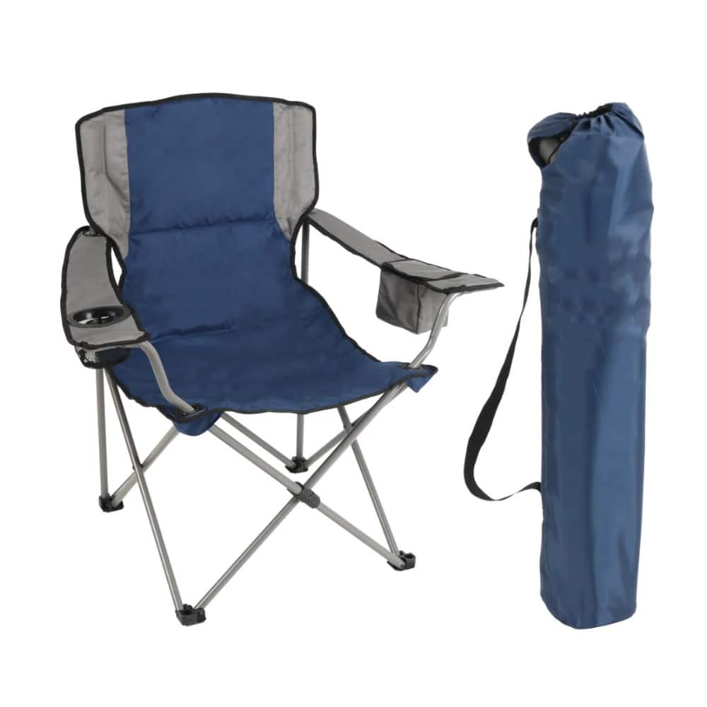 Canadian Shield Outdoors Oversized Camp Chair - Blue/Grey 2 Blue Dog Canadian Shield Oversized Camp Chair Blue/Grey